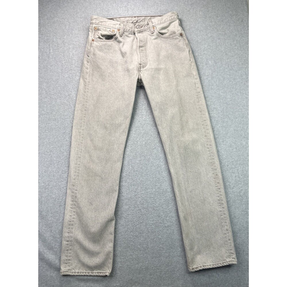 Vintage Levis 501 Gray Demin Jeans 34x34 (32x33) Made In USA Button Fly 90s
